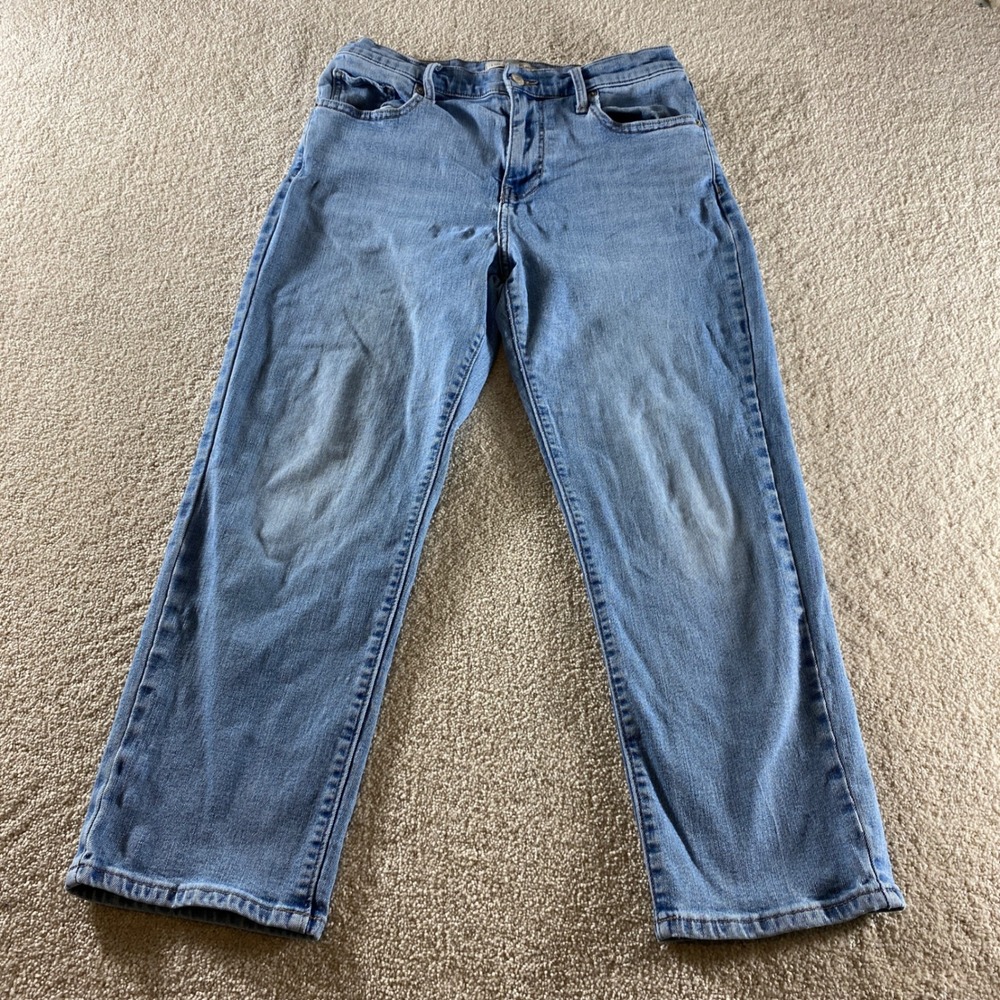 Lucky Brand 80s Loose‎ High Rise Crop Jeans Womens 8/29 Light Blue Baggy